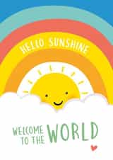 Hello Sunshine New Baby Card - Baby Boy - Baby Girl created by Macie Dot Doodles