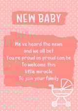 new baby pink New Baby Card 17922 created by Jenny Bowman