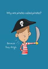 Child pirate Birthday Card 3374 created by Richard Darani