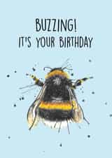 bee splatterworks Birthday Card 13897 created by Splatterworks