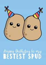 Cute Birthday Card - Friend - Pun - Happy Birthday To My Bestest Spud created by Tori's Little Bubble