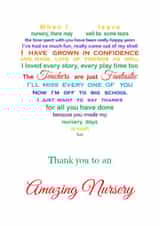 amazing nursery Thank You Card 10814 created by Unique Word Designs