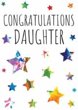 Congratulations Card For Daughter - Stars - Abstract Art created by size3art
