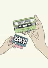 cassette tape retro Birthday Card 19623 created by Time With Rebecca