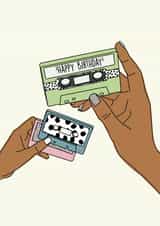 cassette tape retro Birthday Card 19625 created by Time With Rebecca