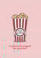 So pleased he popped the question - Punny engagement card created by Love Gemma & Co