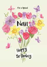 Bouquet for a special Nan birthday card created by Pom Pom Party Cards