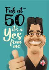 Simon Cowell, Britain's got talent, funny 50th birthday card created by The Supermodels