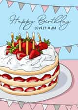 Strawberry Birthday Cake Card for Mum created by Evie Garnett Designs