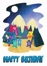 mountains bear Birthday Card 19512 created by Hannah Garland Illustration