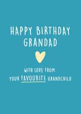 From Grandad's favourite grandchild funny birthday card created by Kind of Simple Designs