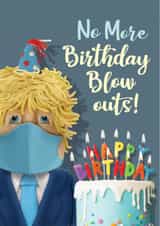 Boris in a face mask post lockdown birthday cake card created by The Supermodels