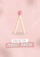 Cute Match Stick Pun Anniversary / Wedding Card - You're The Perfect Match created by @thats.canny