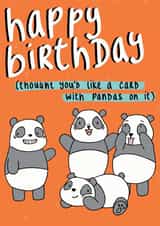 pandas panda Birthday Card 17162 created by KIO Cards