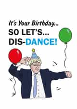 Boris Johnson social distance birthday card created by CatherineCritchley.