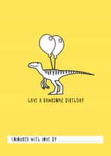 Colour me in - Rawrsome birthday card created by Powerinmykindness