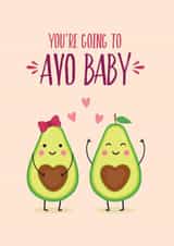 Avo baby pregnancy card created by Blush & Blossom