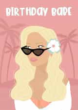 blonde babe Birthday Card 18406 created by Scribbled in Pink