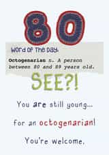 Octogenarian 80th birthday card created by Presents Felt