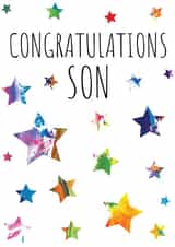 Congratulations Card For Son - Stars - Abstract Art created by size3art