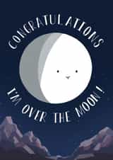 moon cute Congratulations Card 18749 created by Wandering Studio Co.