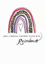 Rainbow Leopard print Birthday Card 19458 created by Leebee Designs