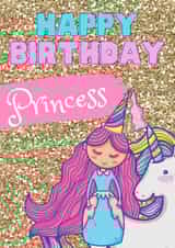 princess unicorn Birthday Card 19552 created by KokoandDoo