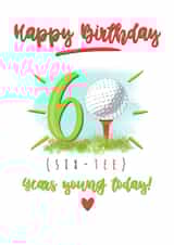 Golf 60th Happy Birthday - Golf tee - sixty years young - male or female golfer - funny created by Little Cat Creates