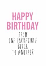 incredible bitch Birthday Card 16673 created by Waffle & Faff