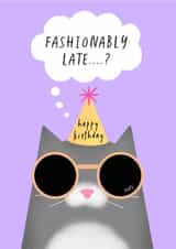 belated cat Birthday Card 17651 created by Studio Mads