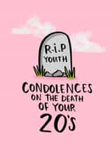 RIP Youth Funny 30th Birthday Card created by Lucy Maggie Designs