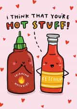 Funny Birthday or Anniversary Card - Pun - You're Hot Stuff created by Arrow Gift Co