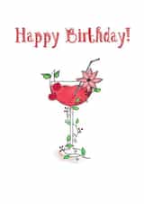 cocktail drink Birthday Card 19827 created by Artpatch Printables