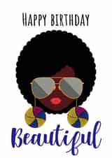 beautiful funky Birthday Card 14425 created by AfroTouch Design