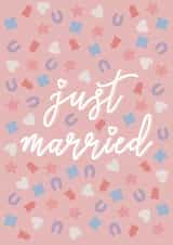 Just Married - Confetti typography card created by Wandering Studio Co.