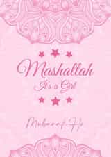 mashallah girl New Baby Card 18959 created by ROSHAH DESIGNS