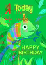 Age 4 Children's Cute Chameleon Birthday Card created by Dale Simpson