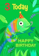 Age 3 Cute Chameleon Birthday Card created by Dale Simpson