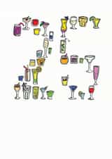 cocktails 25 Birthday Card 7118 created by A Ray of Sunshine Cards