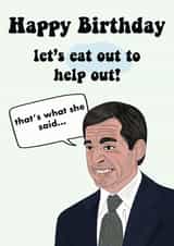 michael scott cheeky Birthday Card 17251 created by Eat the Moon