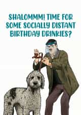 Socially distanced Friday Night Dinner birthday card created by Picardso