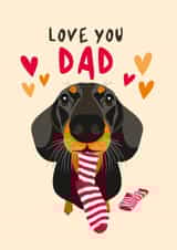 Dachshund Themed Father's Day Card from the Dog. created by Diva Doodle Designs