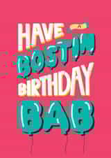 The Perfect Birthday Card For Bostin Babs! - Pink Background created by Fab Bab