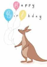 kangaroo Child Birthday Card 9982 created by Chloe Fae Designs