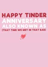 tinder bar Anniversary Card 11749 created by Mean Little Cards