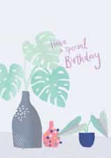 Sweet Houseplant Illustrated Birthday - Have a special birthday created by Laura Pantony