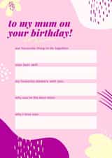 fill in blanks Birthday Card 16128 created by Gillian Ayre