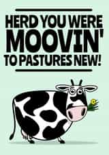 Herd you were moovin'. New home, new job card created by Teeneebash