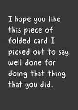 folded piece Congratulations Card 19902 created by @StarBerry