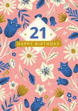 Birthday - age - 21st Birthday
- For Her - Pretty - Floral pattern - 21 created by Dalia Clark Design